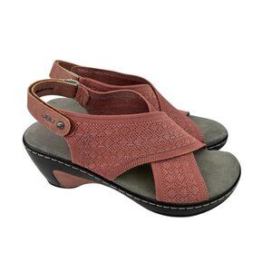 Jambu JBU Wedge Heels Women Size 10 Mauve Pink Comfort Memory Foam Beach Coastal